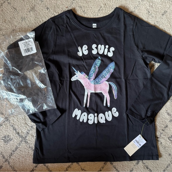 BNWT Tea Collection Je Suis Magique Graphic Tee Girls Size 12 - Picture 3 of 5